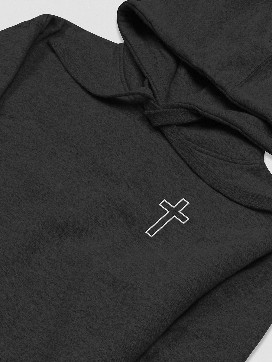 Simple Cross Embroidered Black Hoodie product image (3)