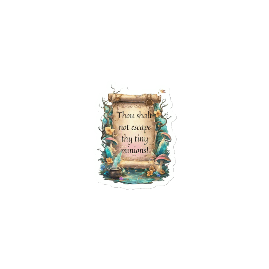 Funny Mom Magnet – “Thou Shalt Not Escape Thy Tiny Minions!” product image (1)
