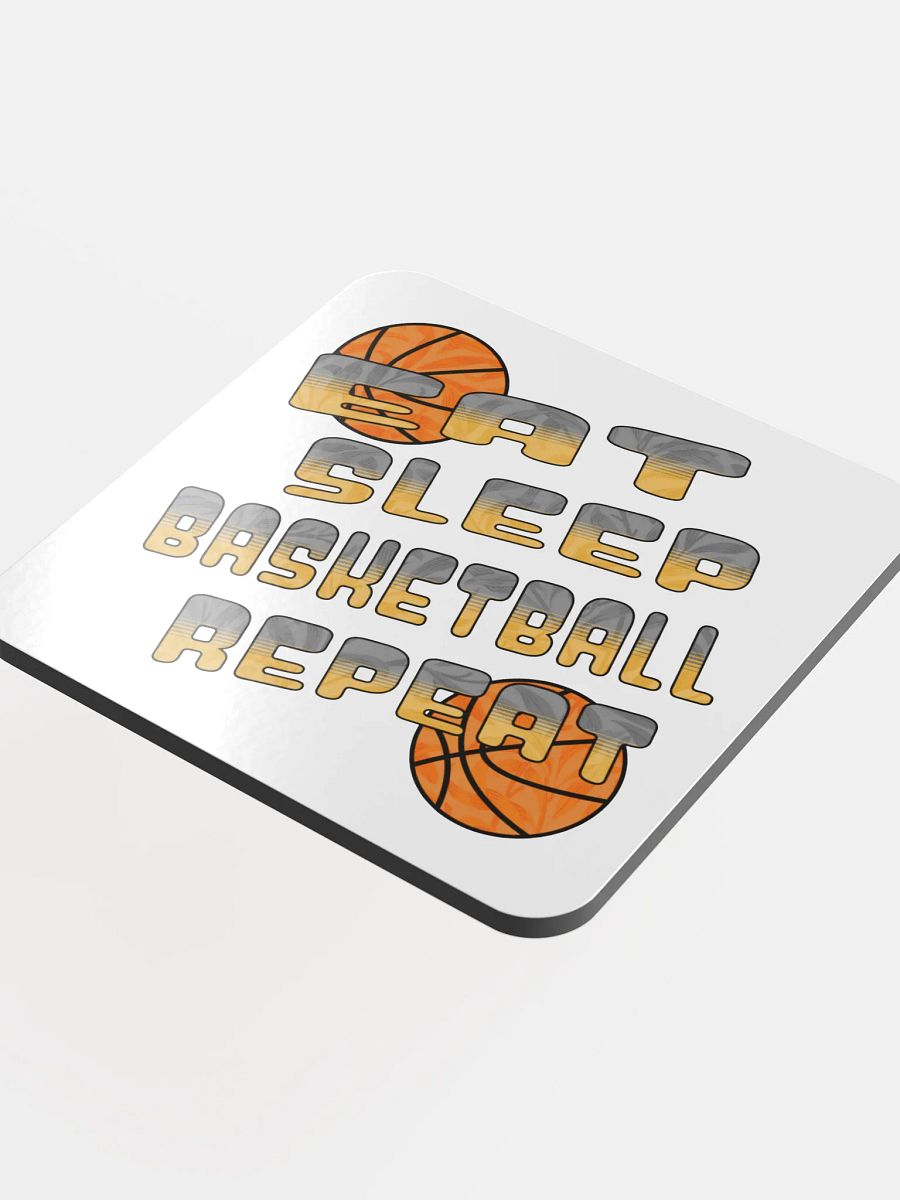 Eat sleep Basketball Repeat Hoops Hustle Cork Coaster Set product image (4)