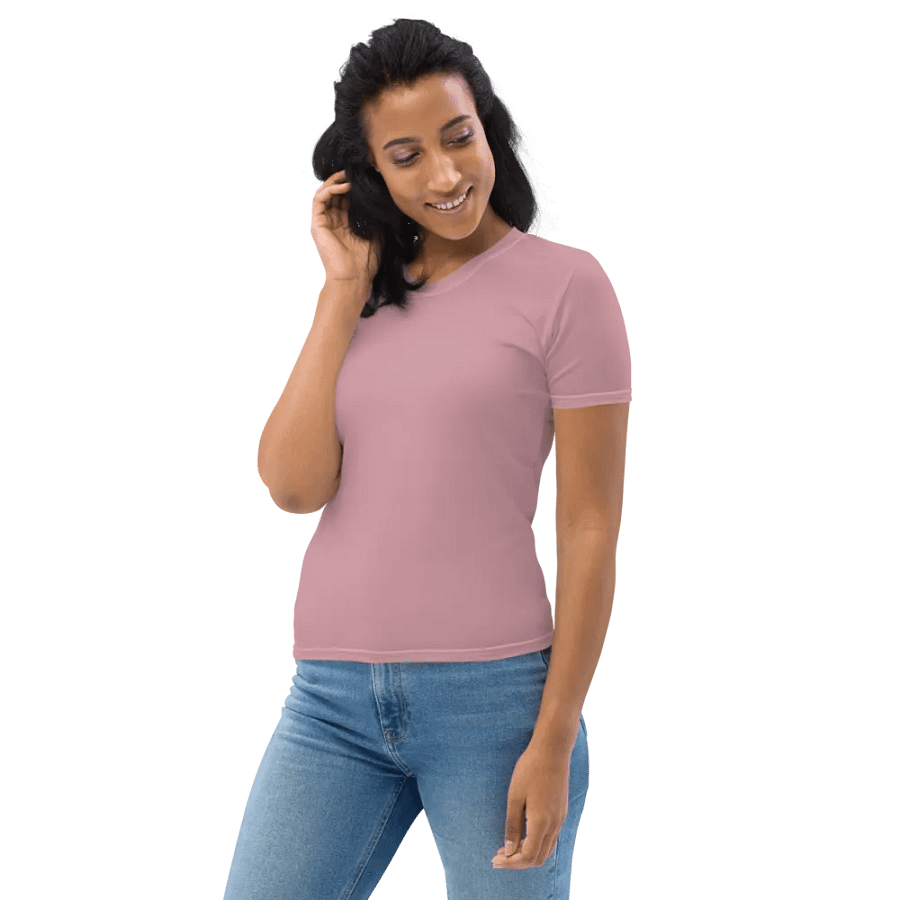 Plain Dusty Pink Soft Summer Women's Crewneck Polyester Heavyweight Premium T-Shirt by Treasure Pie product image (5)
