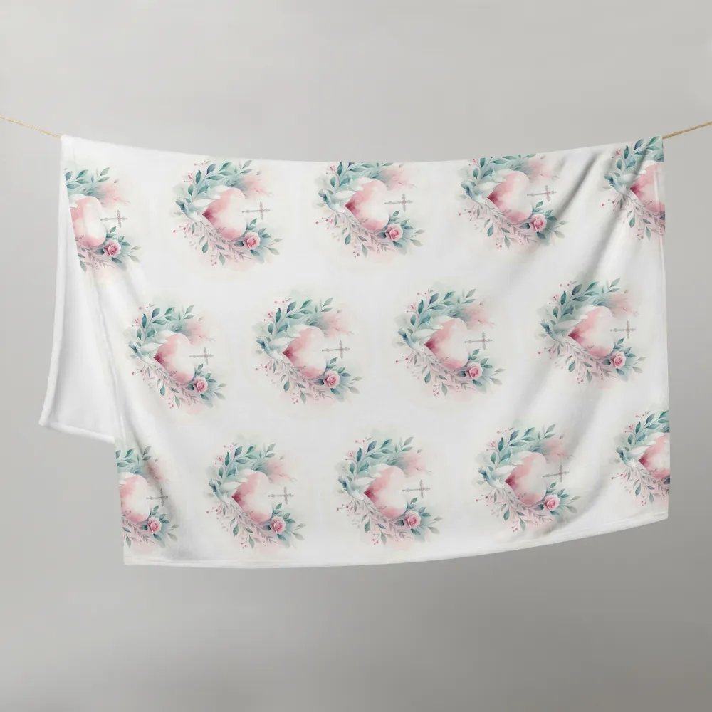 Floral Heart and Cross Throw Blanket product image (21)