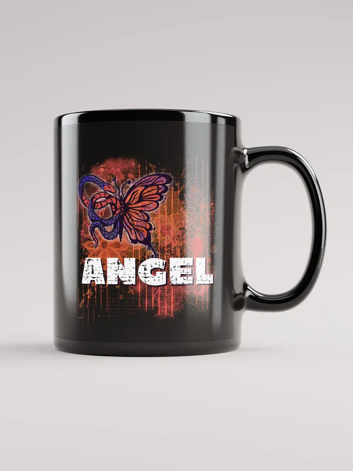 Black Mug Angel Distressed Snake Butterfly product image (1)