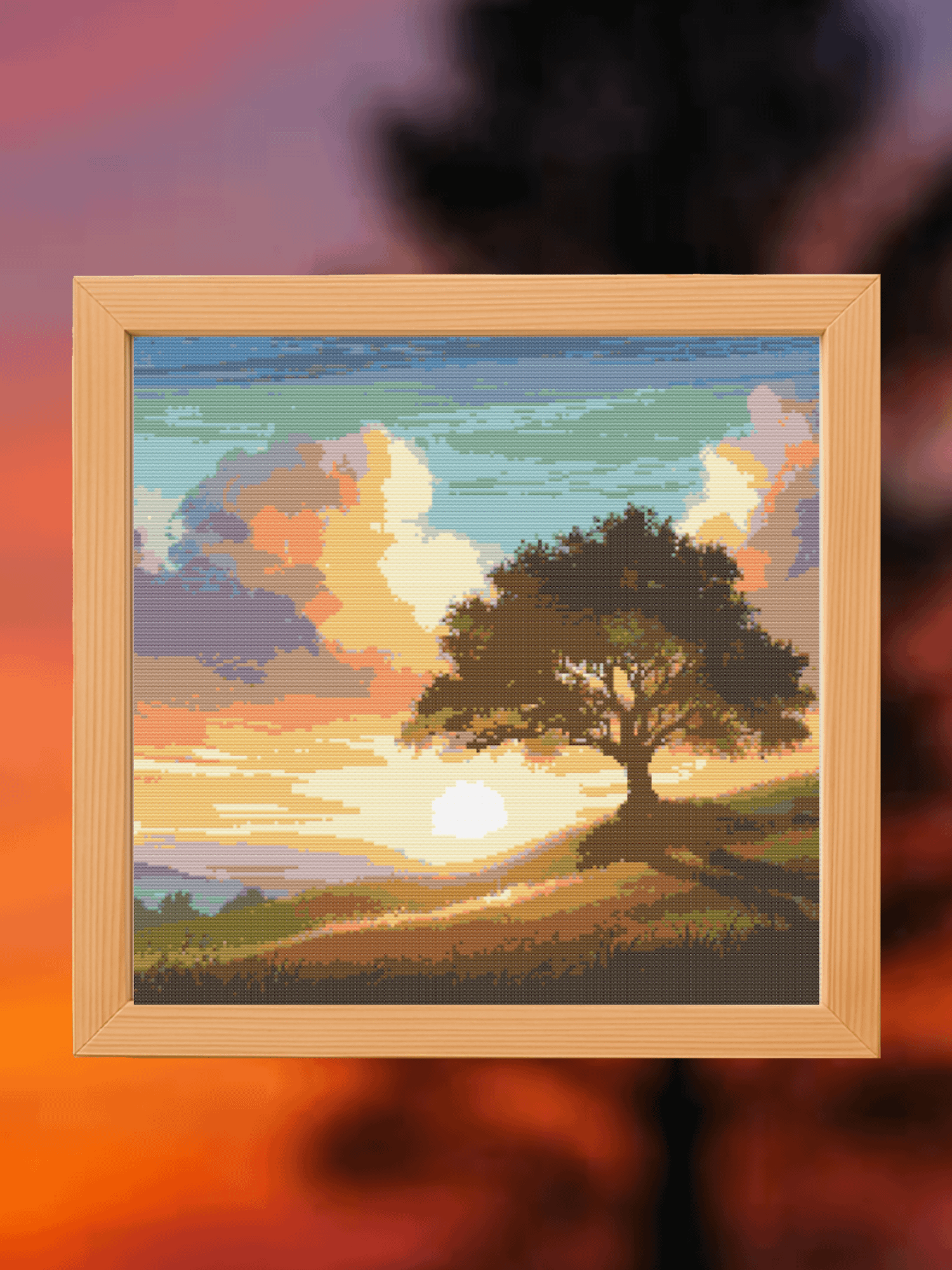 Landscape Tranquil Sunrise Cross Stitch Pattern product image (1)