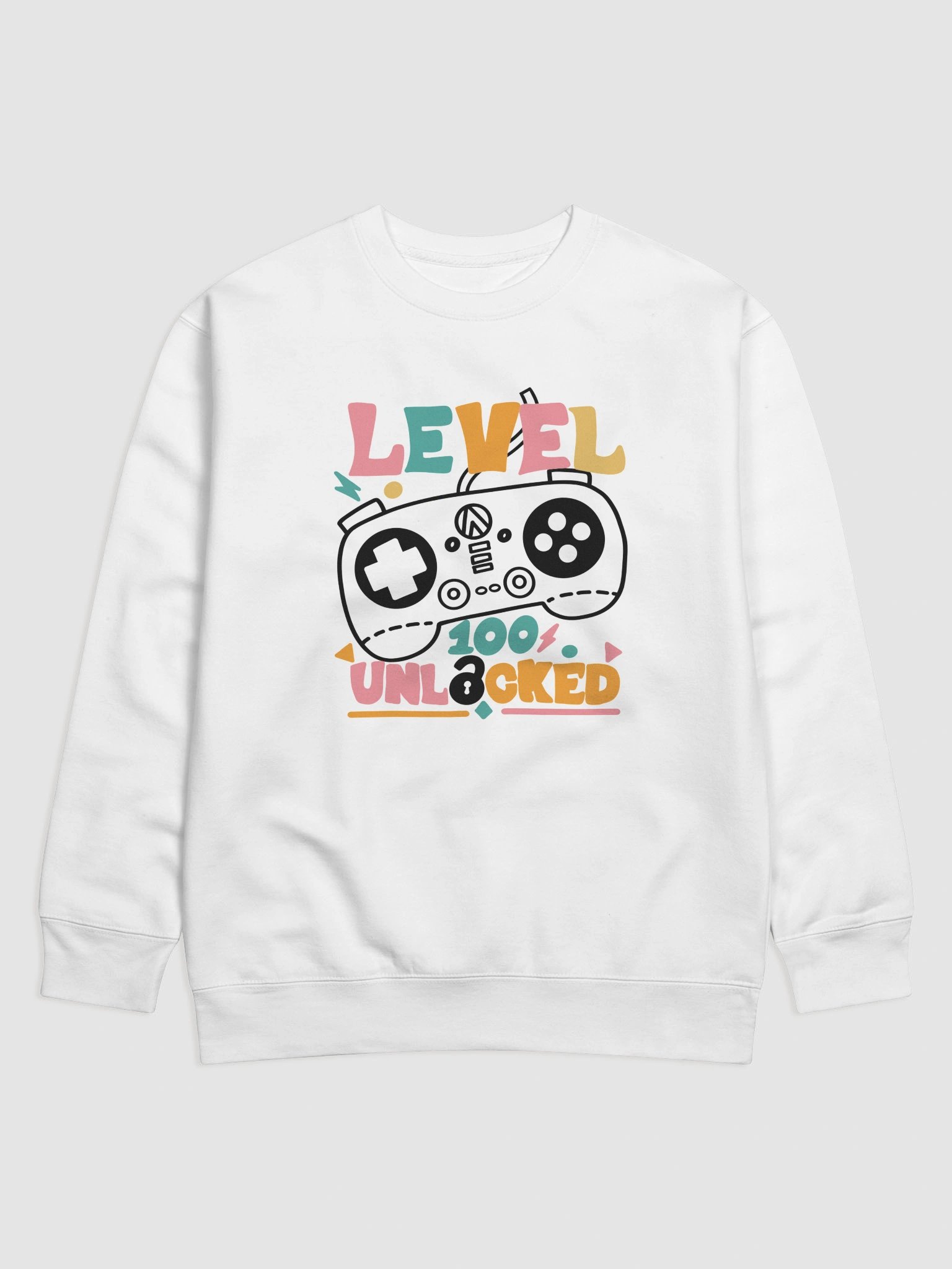 Level 100 Unlocked Gamer Crewneck Sweatshirt product image (5)