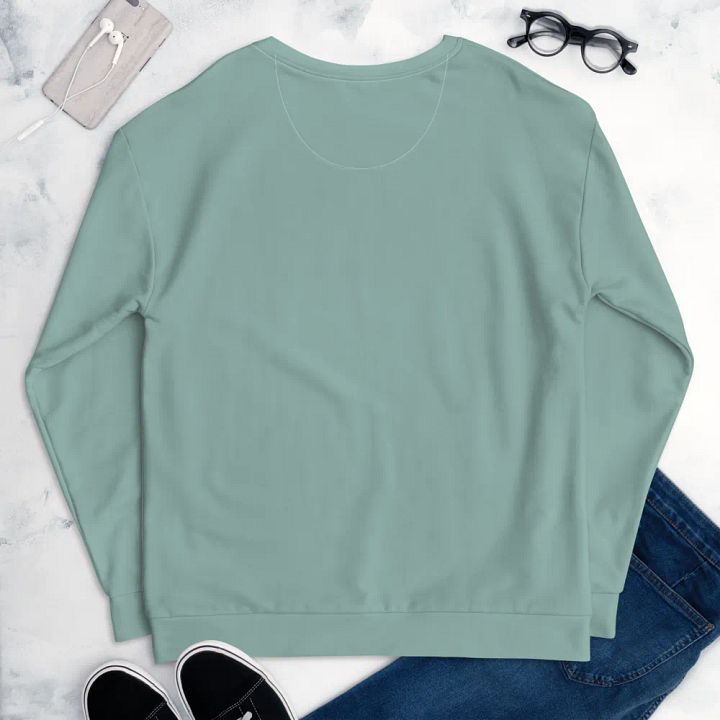 Plain Light Teal Green Soft Summer Unisex Recycled Polyester Heavyweight Premium Sweatshirt by Treasure Pie product image (2)