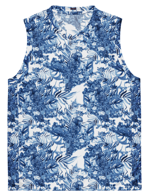 Azure Jungle | Recycled Unisex Basketball Jersey product image (4)