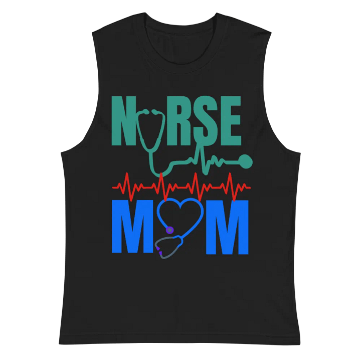 Nurse Mom Heartbeat Muscle Tank product image (3)