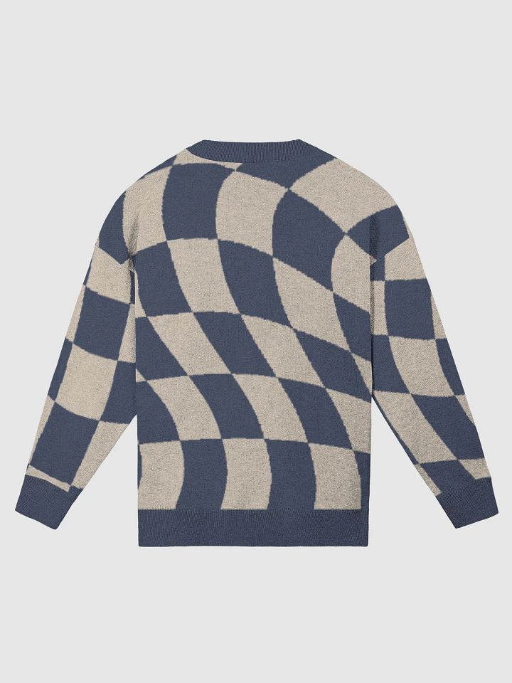 Navy Checkerboard Knit Sweater product image (1)