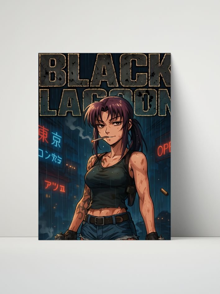 Black Lagoon – Revy Rainfall 8x10 Metal Print product image (1)