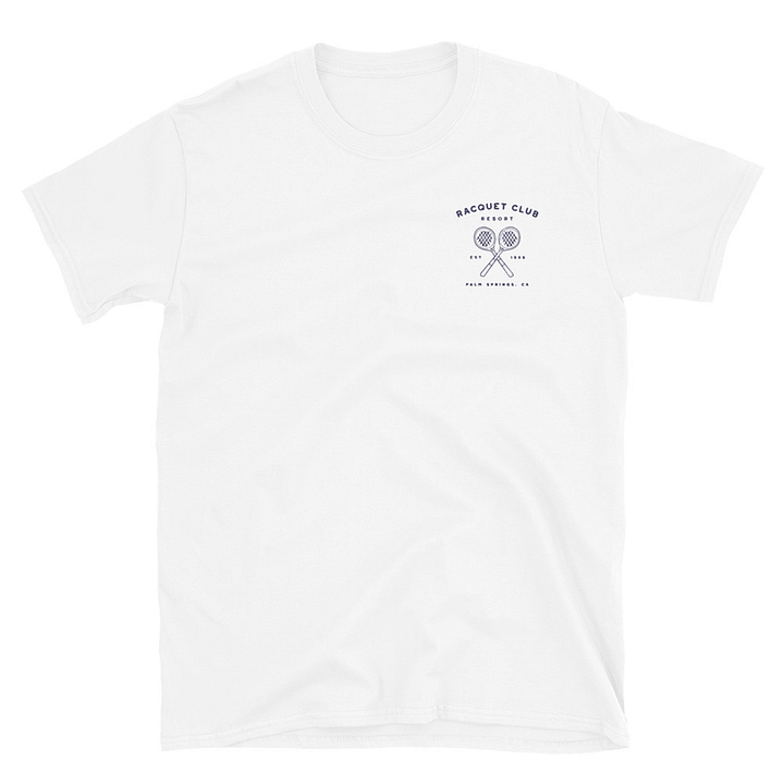 Racquet Club Resort - Navy Embroidered White T-Shirt product image (1)