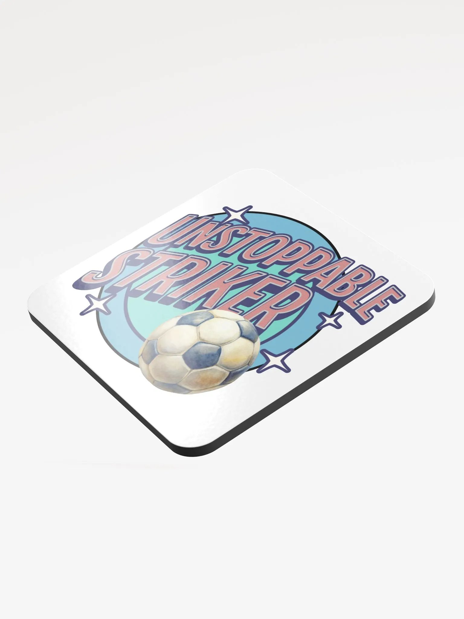 Unstoppable Striker Soccer Cork Coaster product image (4)