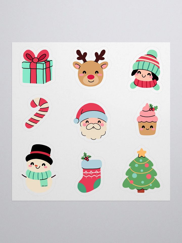 Hand-Drawn Christmas Kiss Cut Stickers – Cute & Festive for Cards, Gifts, and DIY Projects product image (1)