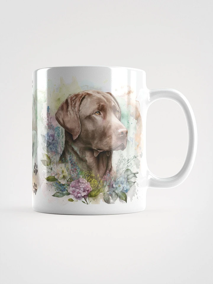 Beautiful Chocolate Lab Watercolor Floral Mug product image (2)