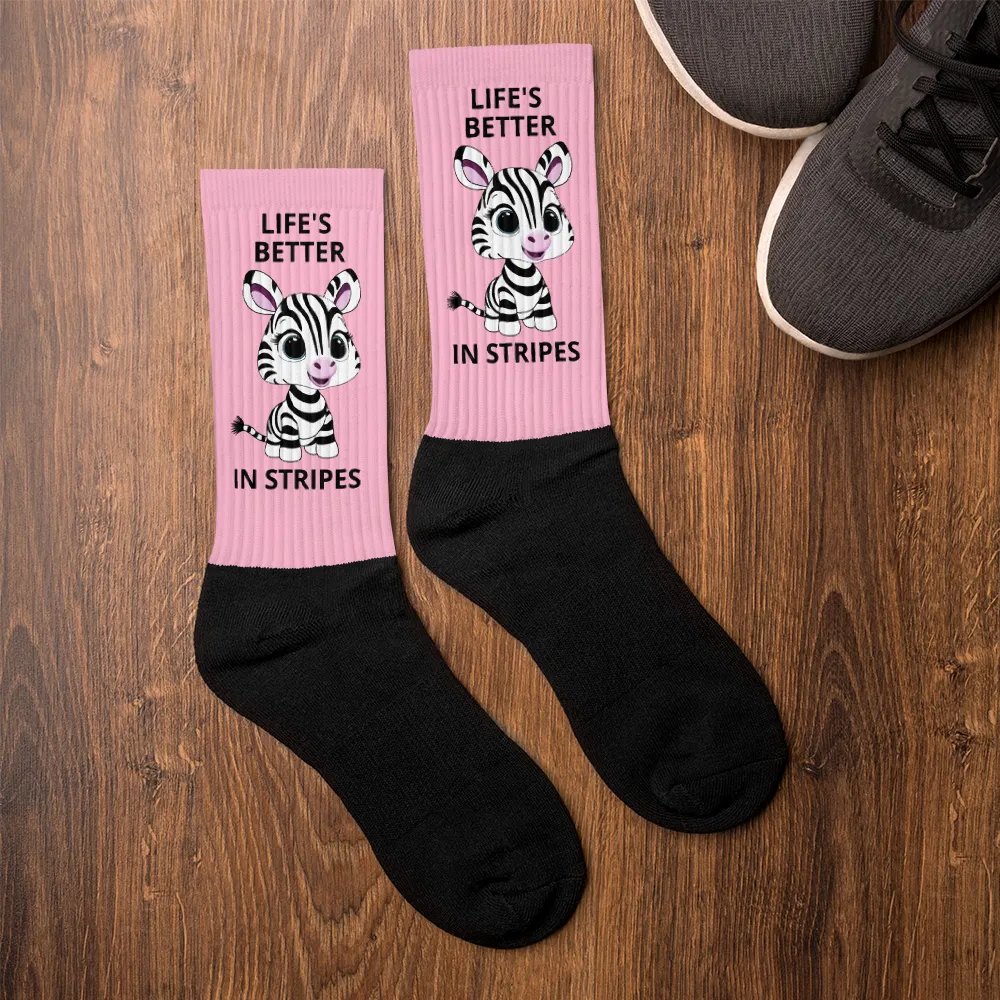 Life's better in stripes: pink cushioned socks. product image (6)
