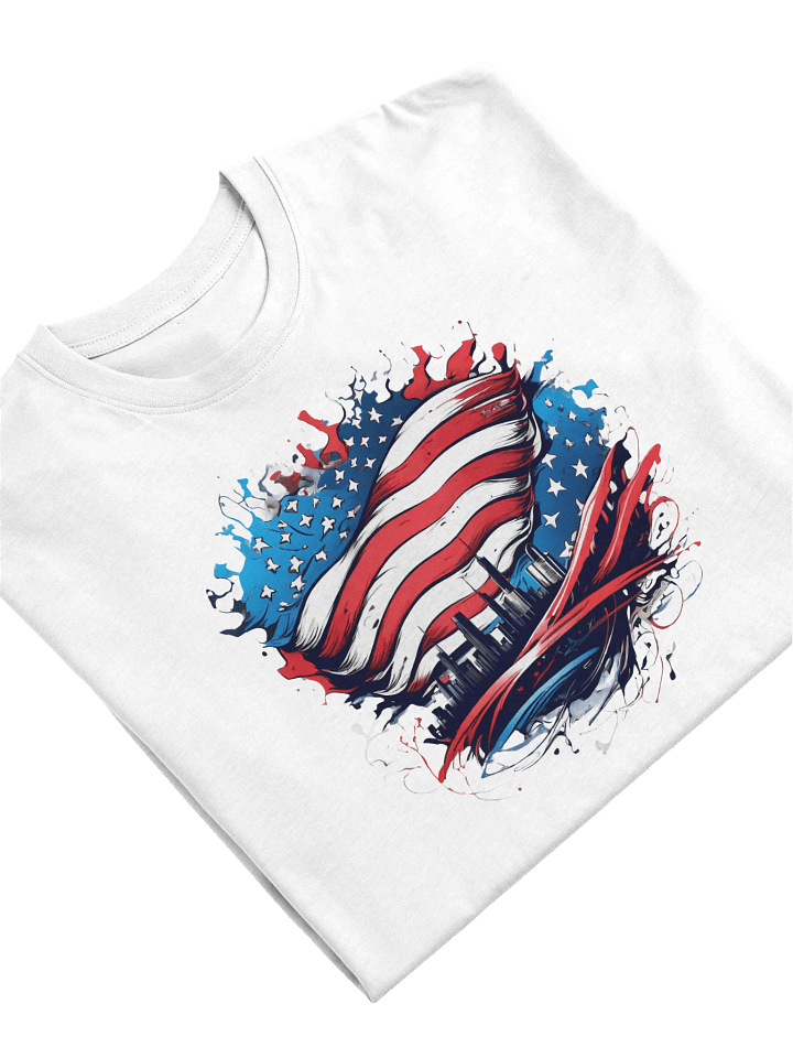 Patriotic City Skyline Tee, USA Flag Shirt, Perfect Gift for Patriots product image (1)
