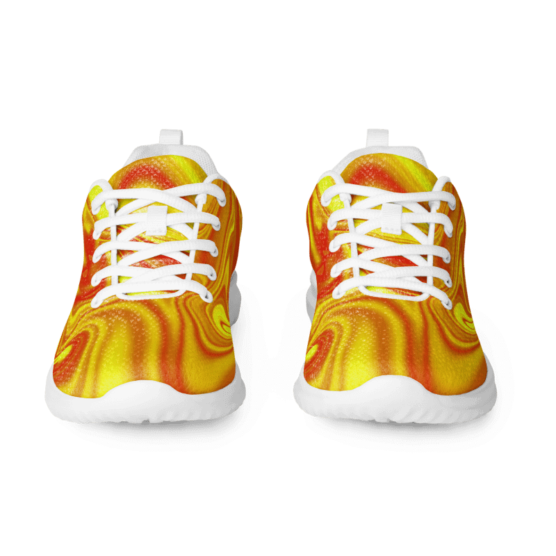 Women's Athletic Shoes - Yellow and Red Digital Fluid Art product image (5)