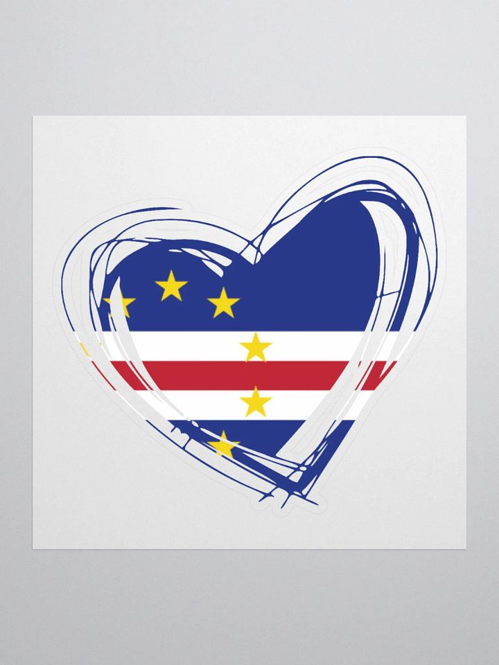 Cape Verde Heart Flag Sticker product image (3)