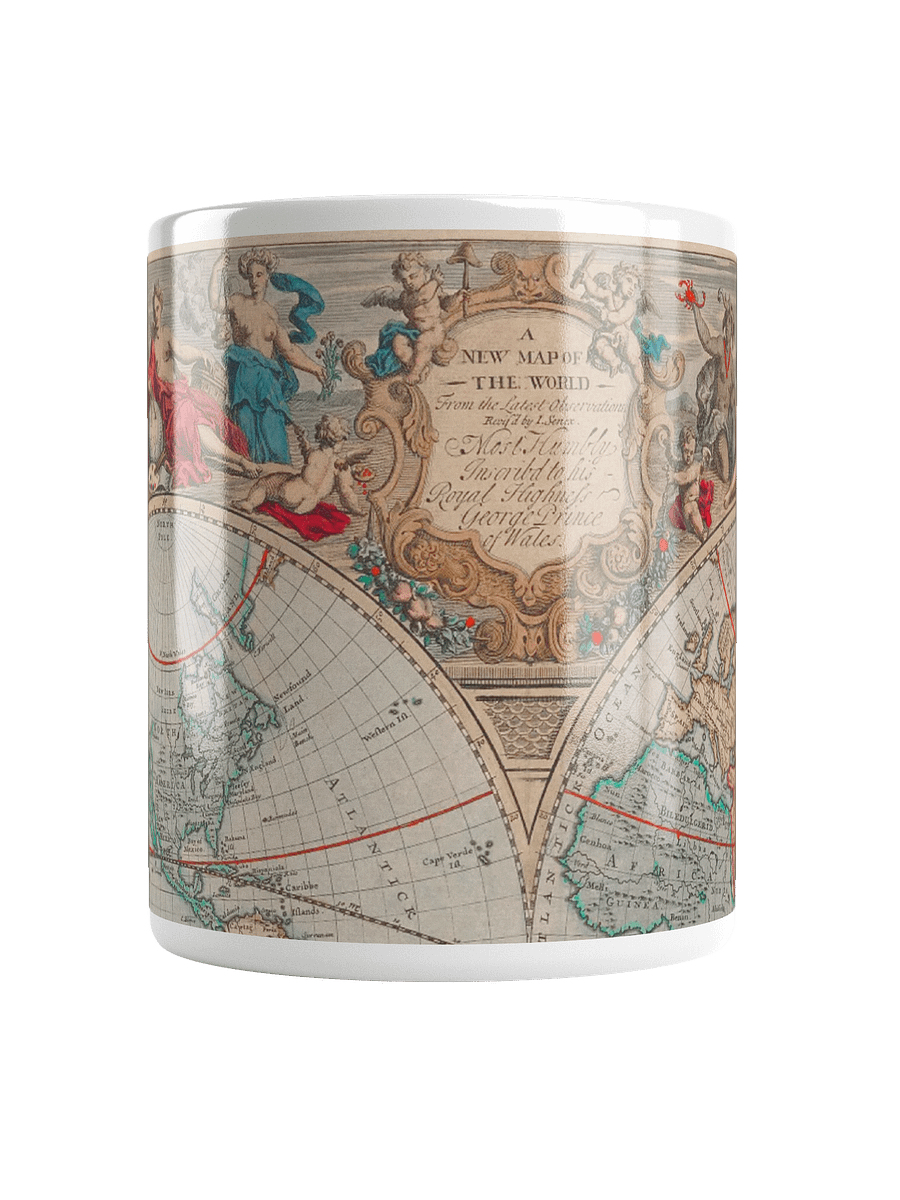 Antique World Map White Glossy Mug product image (5)