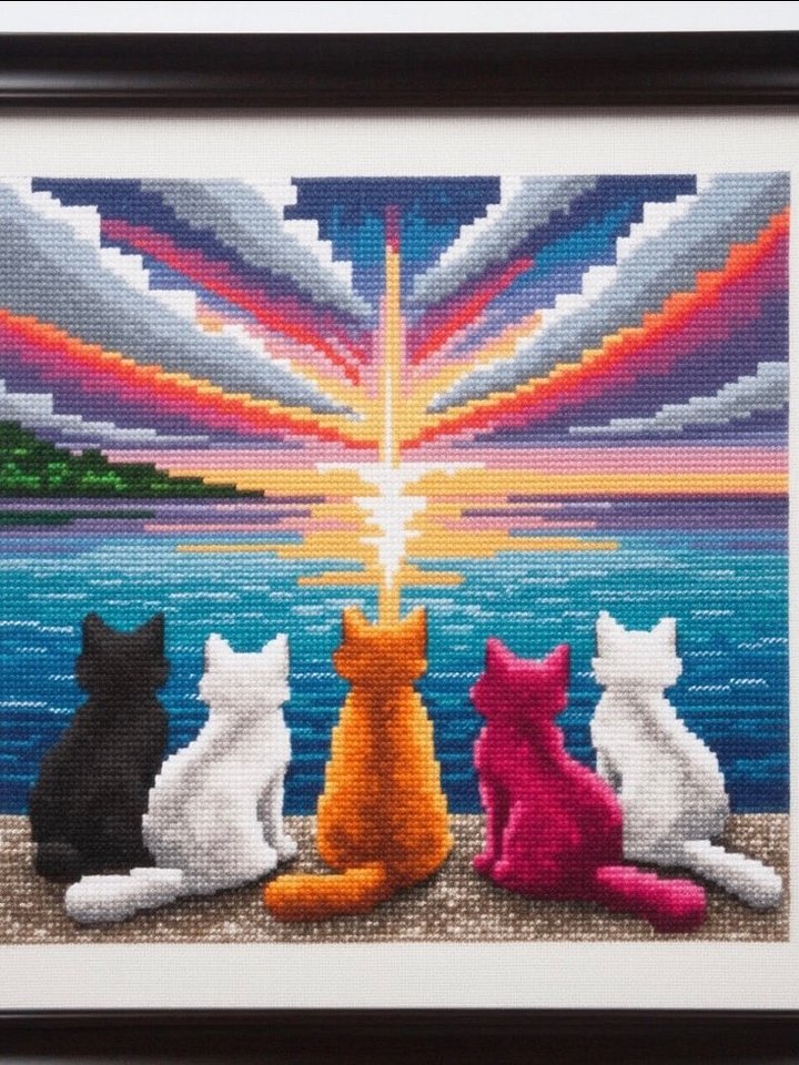 Dreamy Cat Vacation Cross Stitch product image (1)