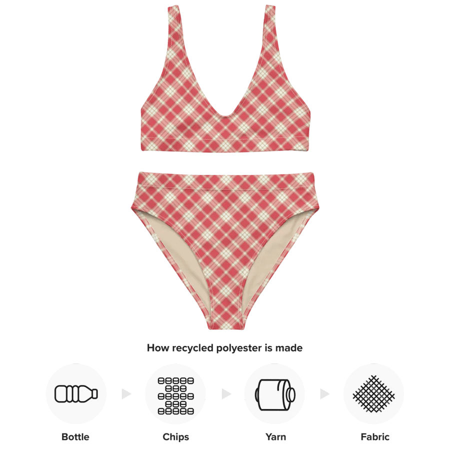 Coral Pink Plaid Bikini product image (10)
