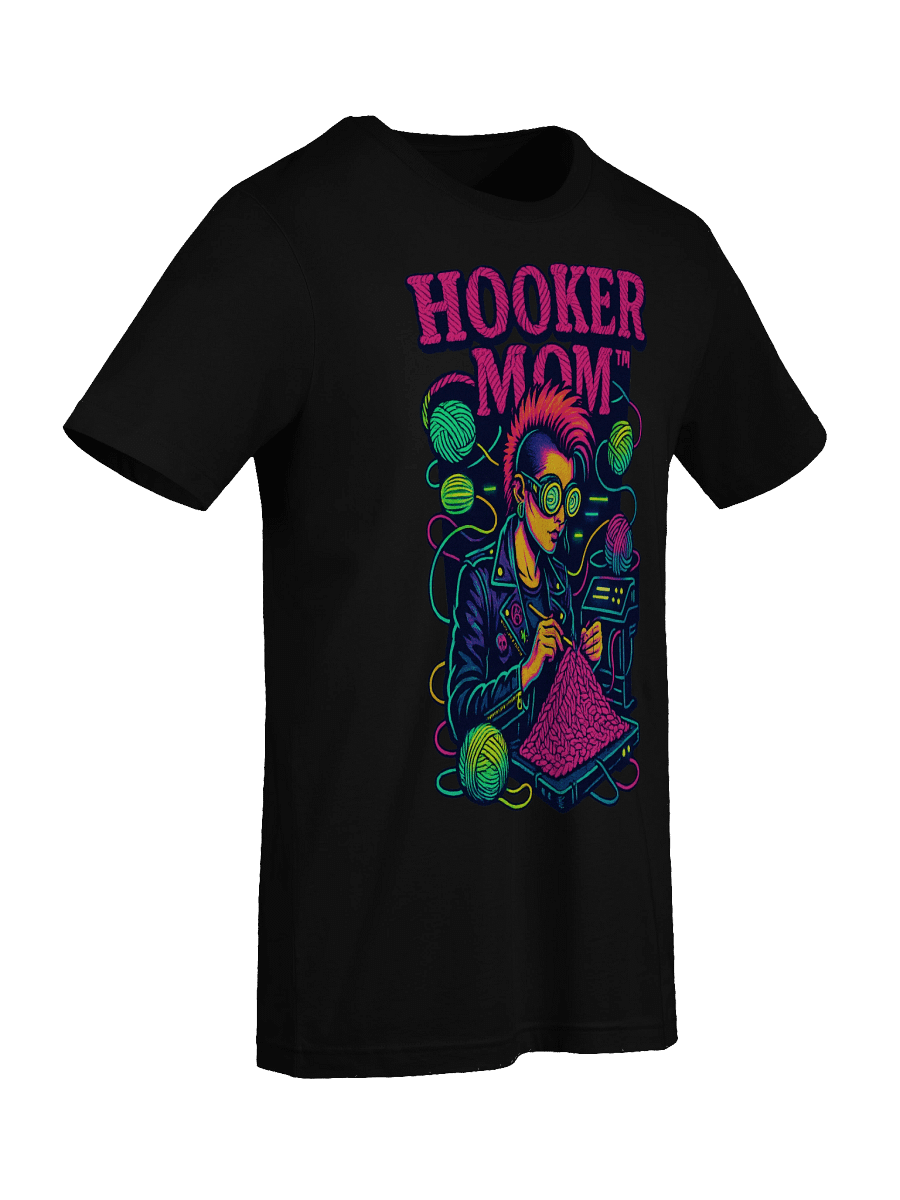 Hooker Mom™ “Code & Crochet” Tee – Midnight Maker Edition product image (9)