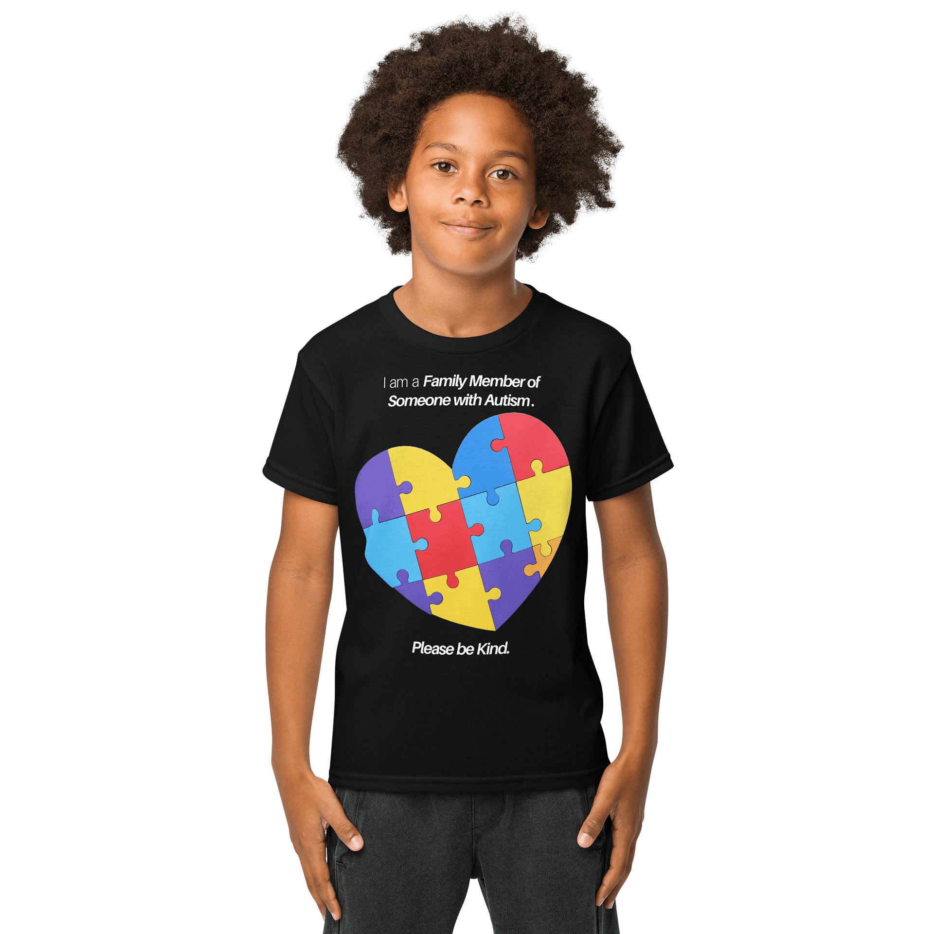 I am a Family Member of Someone with Autism. Please Be Kind Kids T-Shirt product image (3)