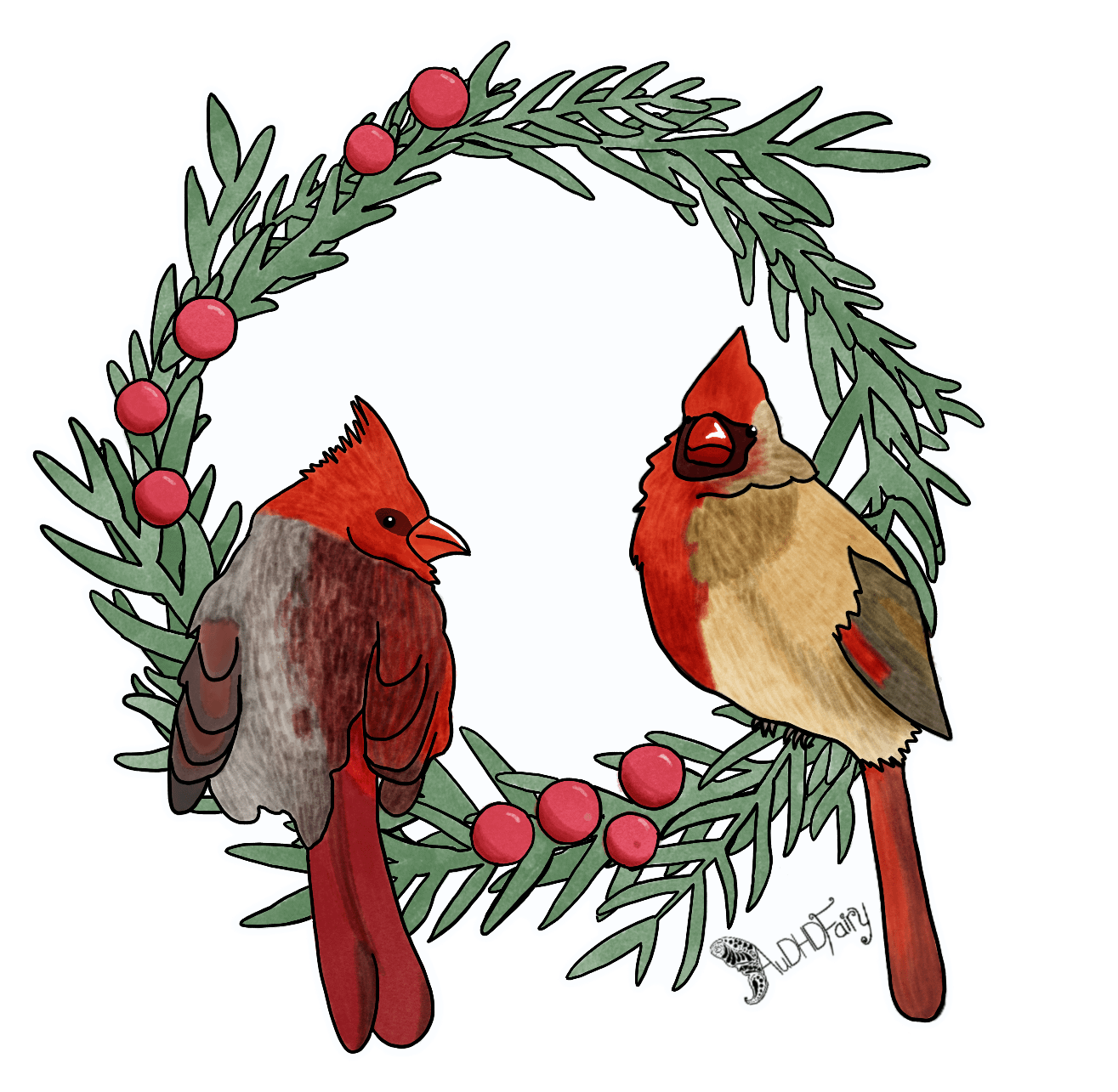 Nonbinary Cardinal Couple Sticker product image (1)