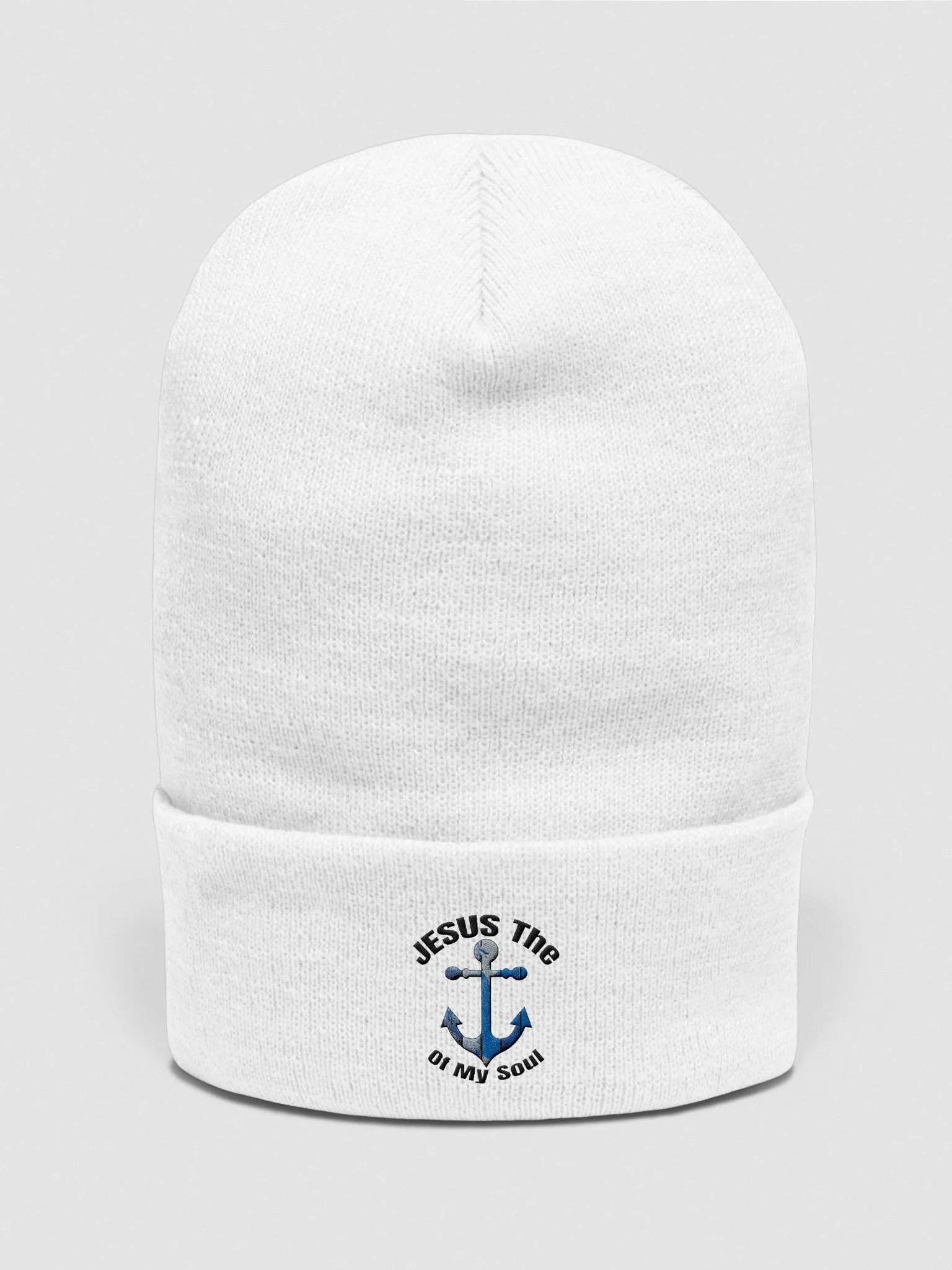 JESUS THE ANCHOR OF MY SOUL Vintage Anchor Embroidered Beanie product image (1)