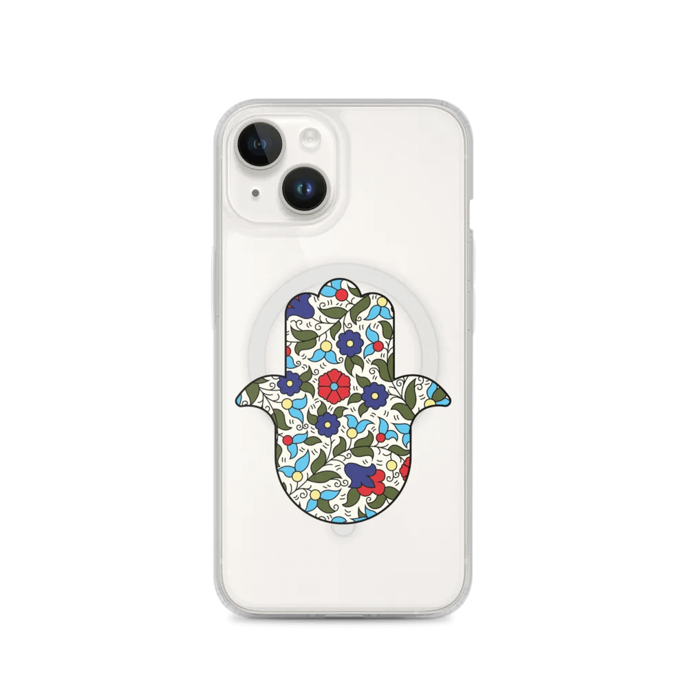 Hamsa Hand Khalili Floral Clear iPhone Case product image (1)