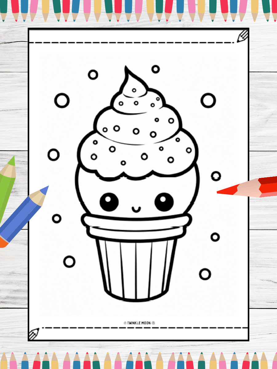 20 Cute Kawaii Coloring Pages#1 (PDF Coloring Pages) product image (3)