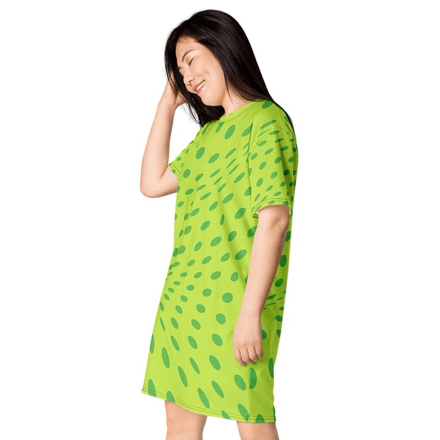 Vibrant Green Polka Dot Oversized T-Shirt Dress - TDSMUSIC product image (3)