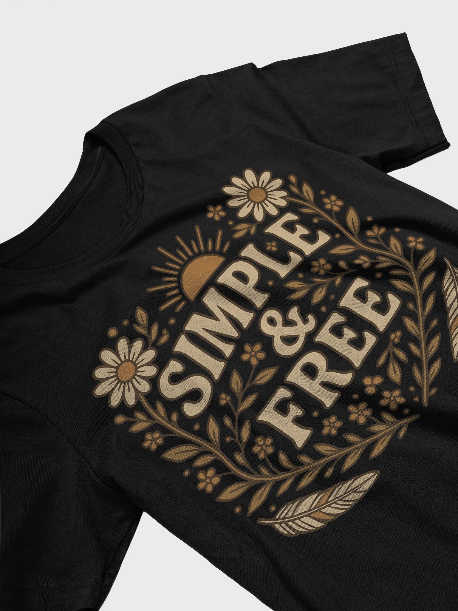 Vintage Floral 'Simple & Free' T-Shirt product image (12)