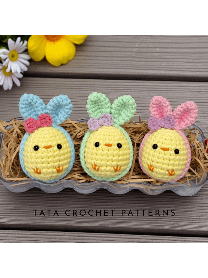PDF Pattern -♡- Crochet A Chick In Easter Egg & Bunny Ears Pattern product image (1)