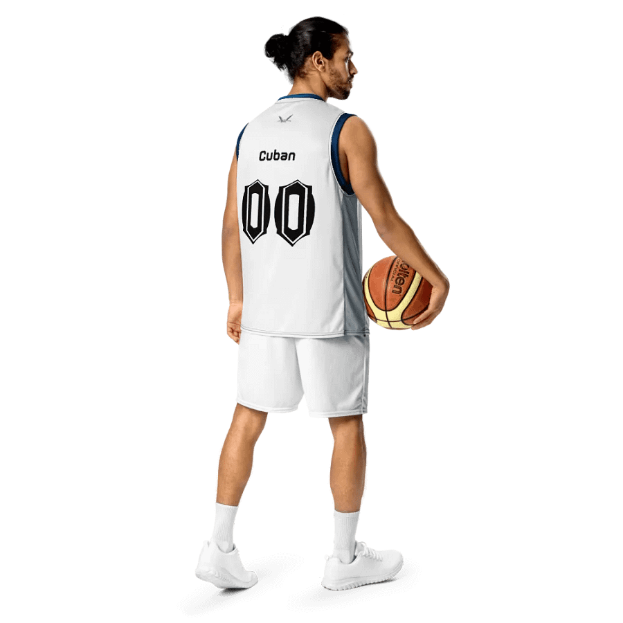 Cuban - White - Recycled Unisex Basketball Jersey - Black HApex Gear Black Logo product image (12)
