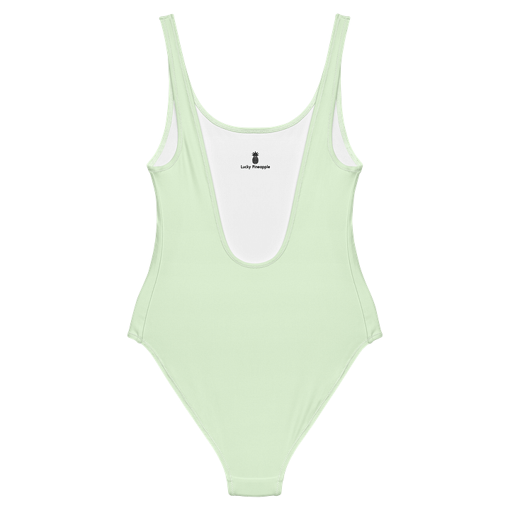 Pastel Mint Green Solid Color Retro Inspired Women's One Piece Swimsuit product image (2)