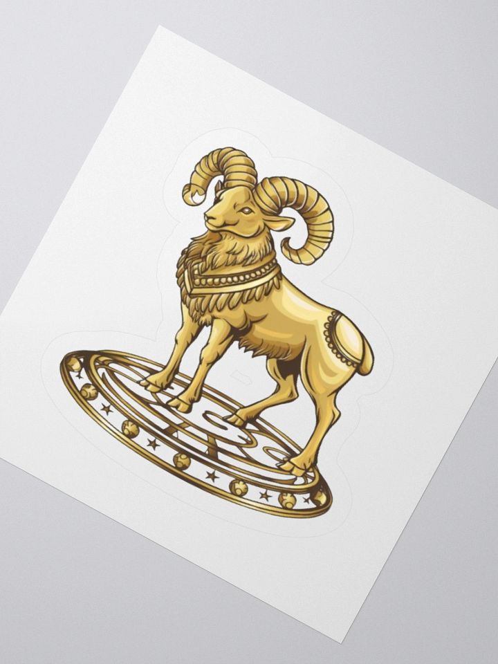 Exclusive Aries Zodiac Vinyl Sticker - Golden Ram Design | Choose Size product image (4)