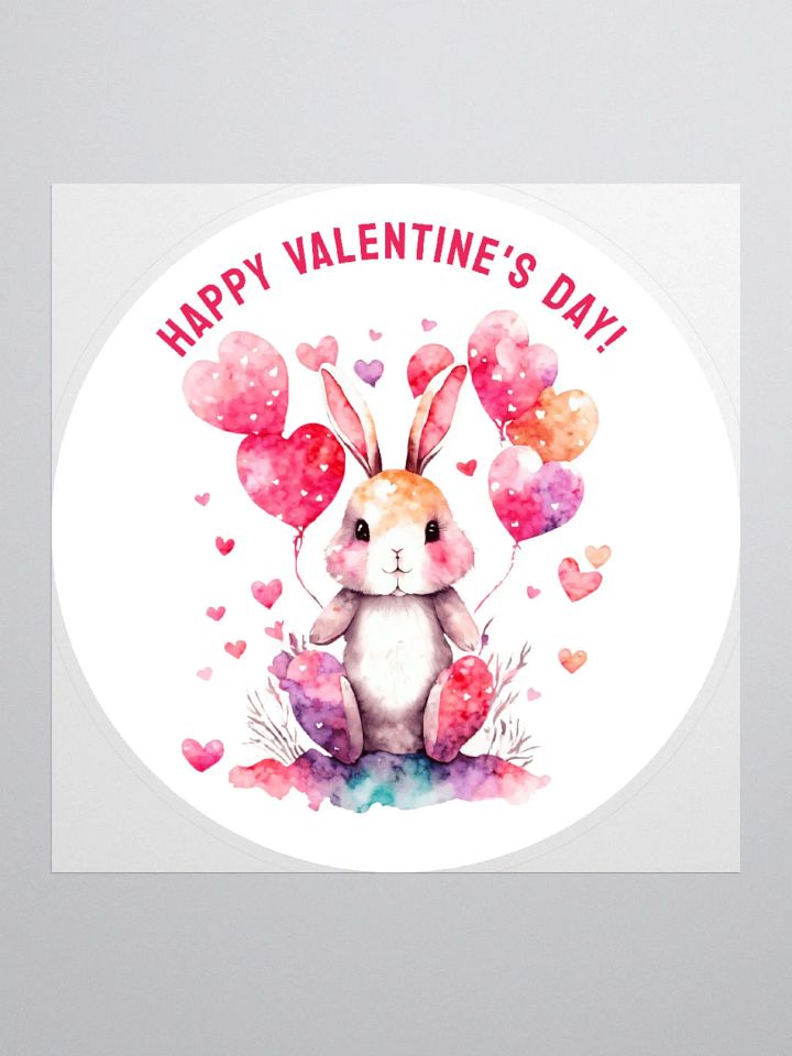 Happy Valentine's Day Bunny with Heart Balloons product image (2)