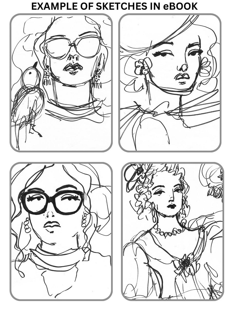 Faces & Figures Sketches / Coloring Pages (Downloadable/Printable eBook) product image (2)