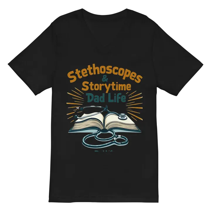 Stethoscopes & Storytime Dad Life v-neck Tee product image (3)