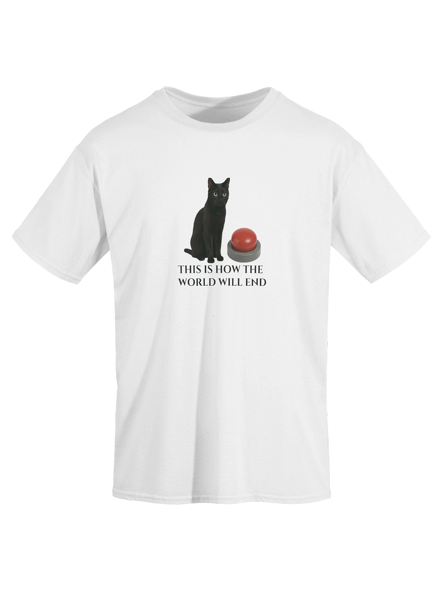 Apocalyptic Cat and Red Button T-Shirt product image (25)