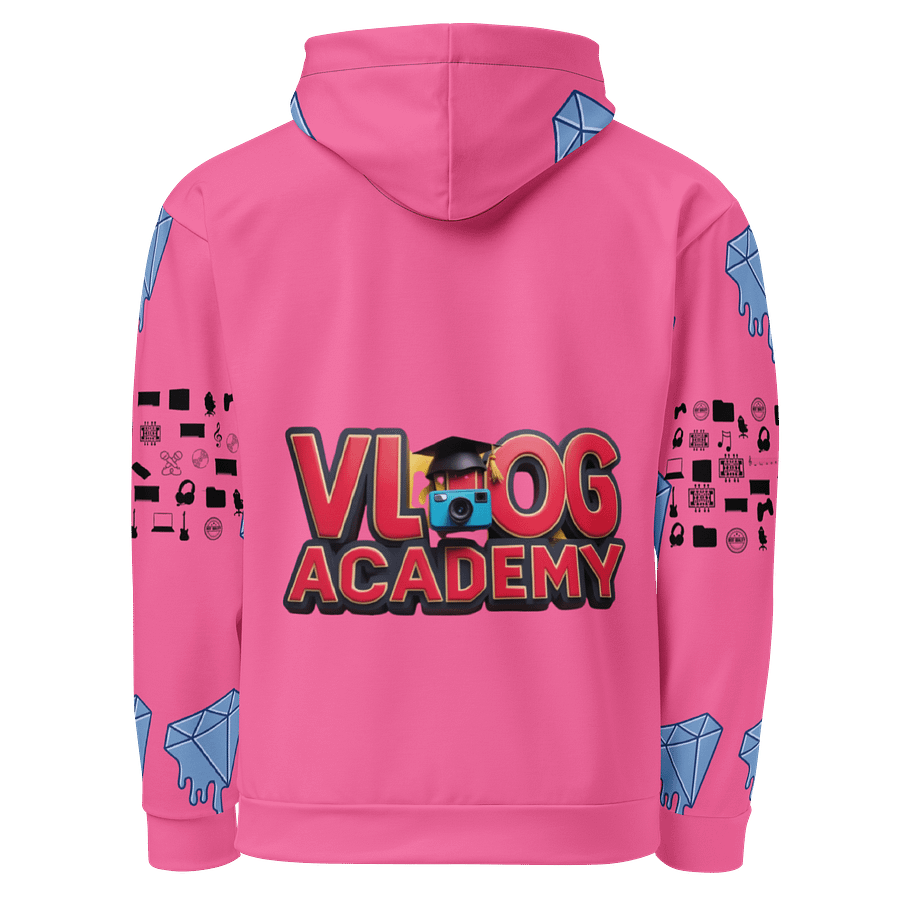 Pink Vlog Academy All-Over Print Recycled Unisex Hoodie product image (3)