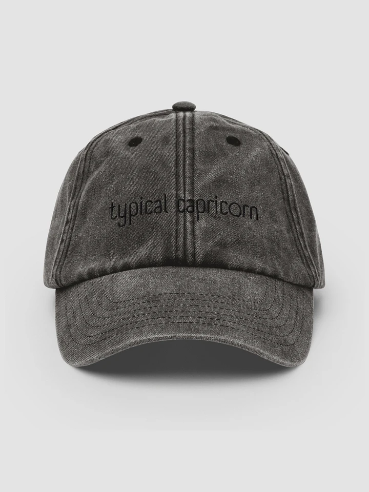 Typical Capricorn Black on Black Vintage Wash Dad Hat product image (1)