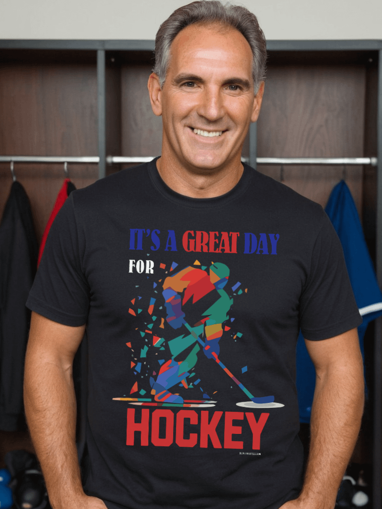 Funny Hockey T-Shirt - It's a Great Day for Hockey - Beer League T-Shirt For Men - Gift for Anyone Who Loves Hockey product image (1)
