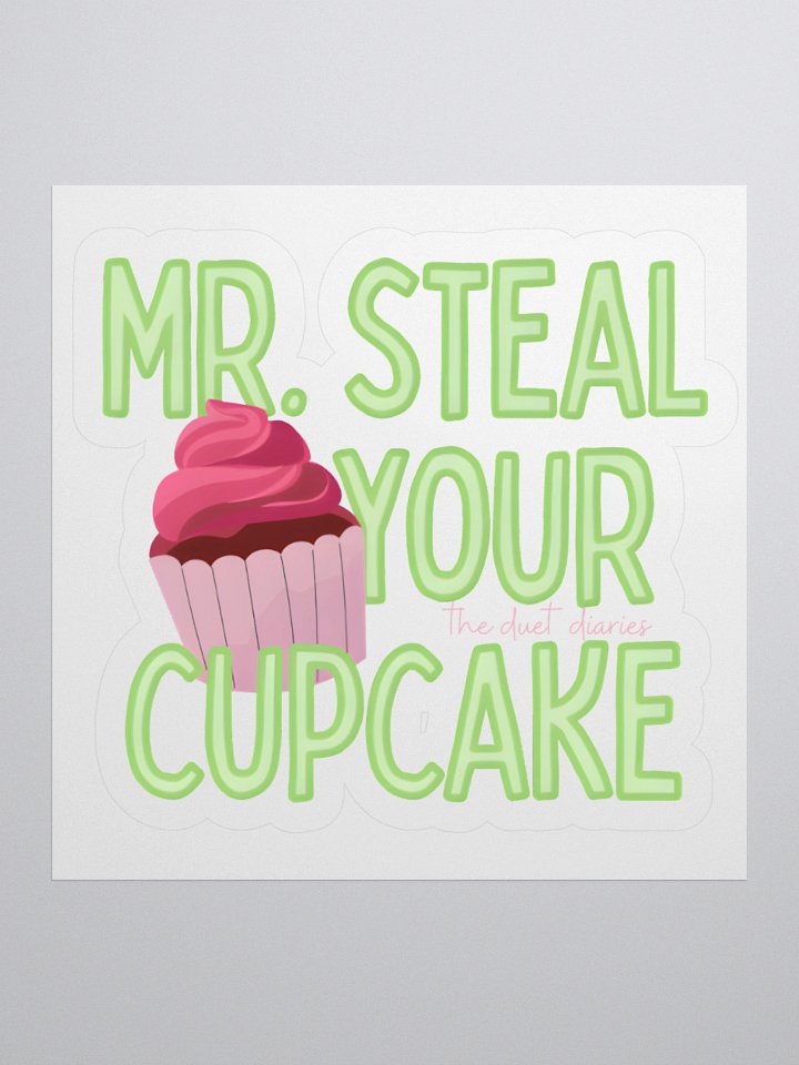 Mr. Steal Your Cupcake Sticker (3″ × 3″) product image (1)