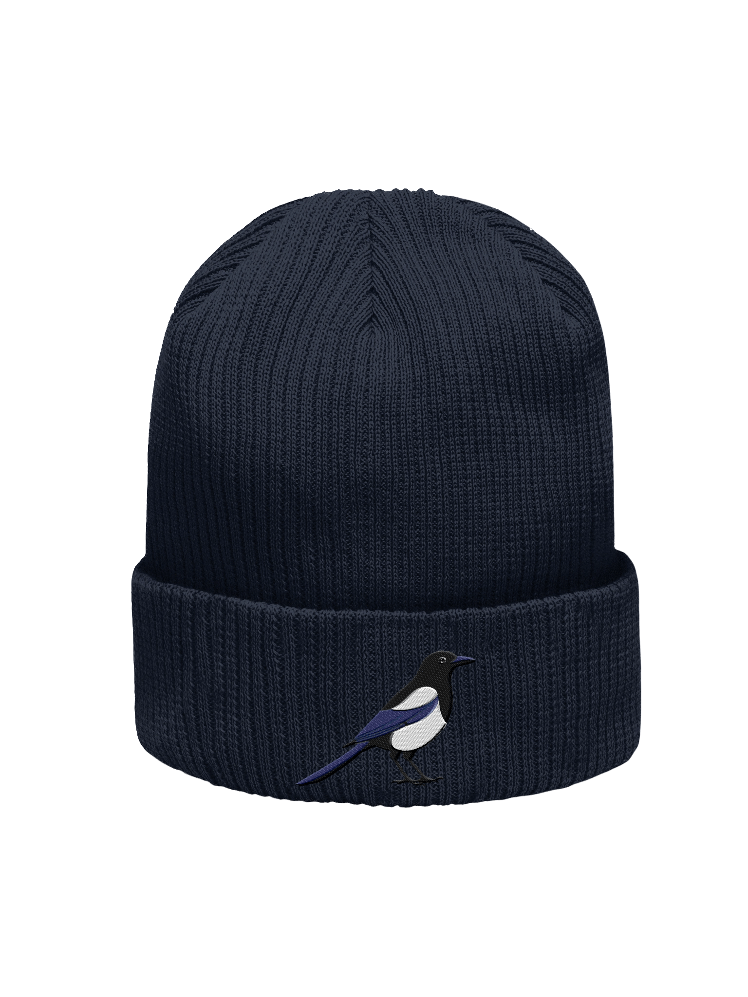 Black Billed Magpie Embroidered Organic Beanie product image (1)
