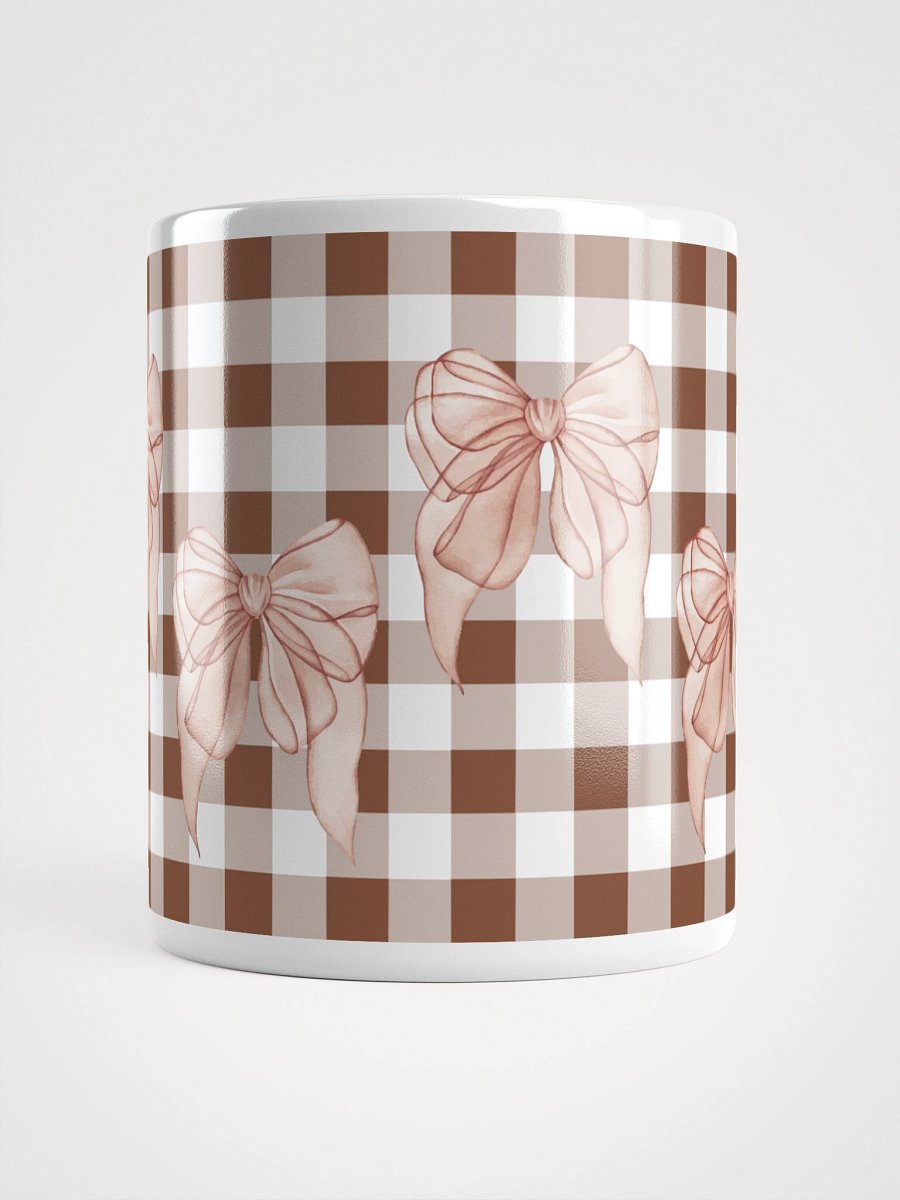 Mug Blanc Vichy Revisité - Marron - Cadeau Style Chic et Poétique product image (5)