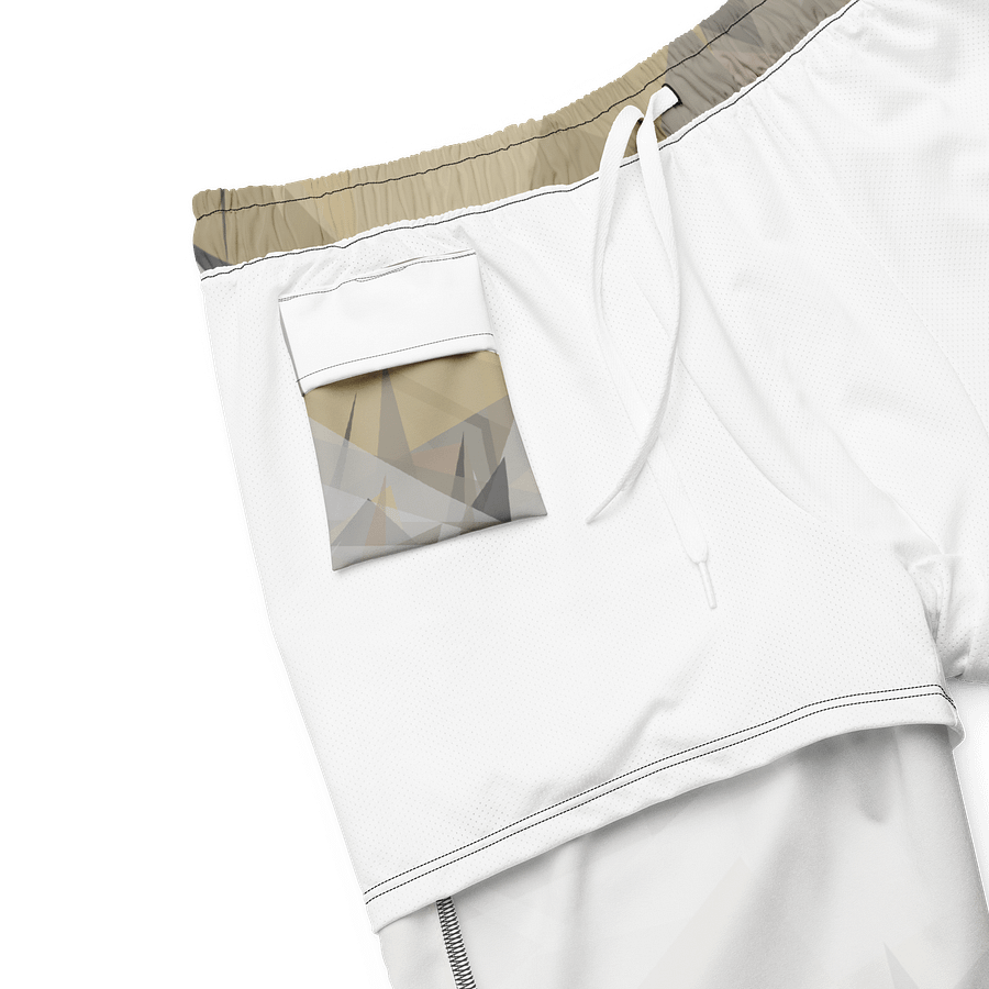 Beige Abstract Triangle Swim Trunks product image (6)