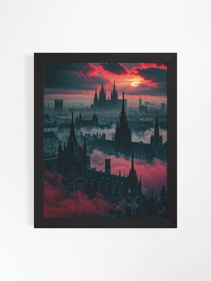 Crimson Veil Over Eldergarde Framed Print product image (4)