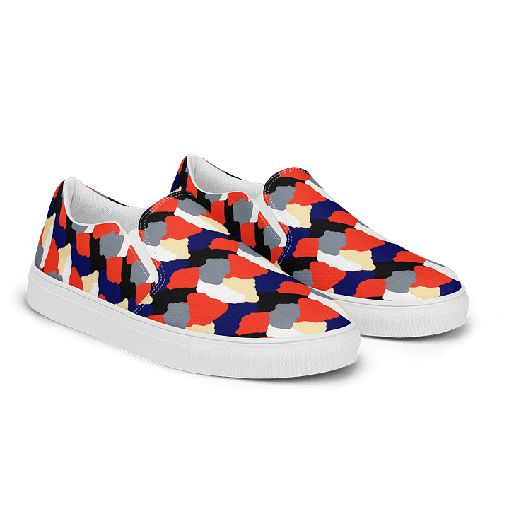 Geometric Zigzag Red & Blue Women's Canvas Shoes product image (2)
