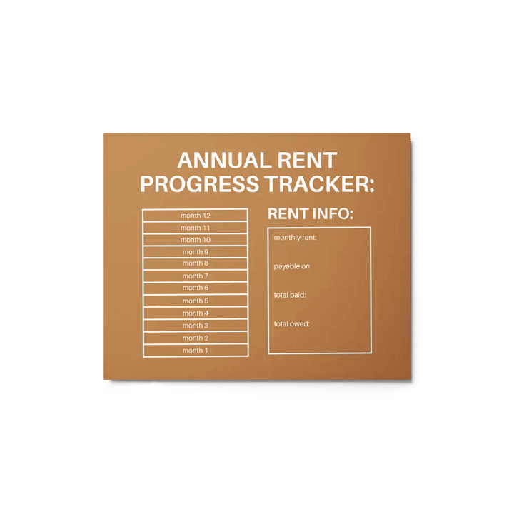ANNUAL RENT TRACKER (white design 9) product image (1)